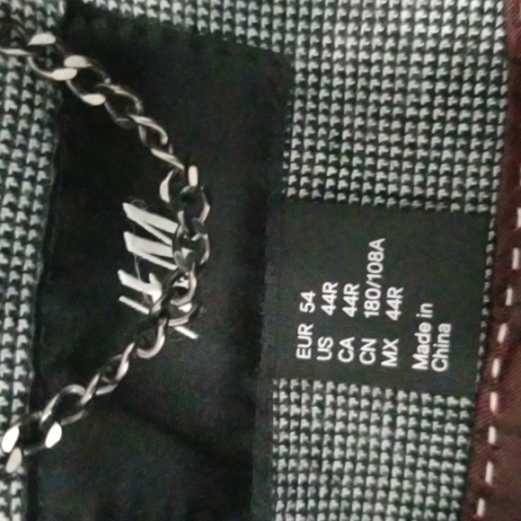 H&M Men's Coat Size 44R Black & White - Picture 3 of 3